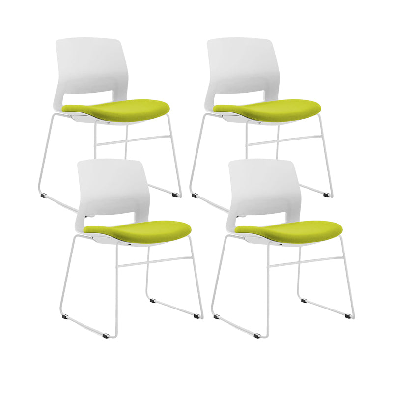 Plastic Low Back Conference Chair Modern Steel Frame Armless Chair