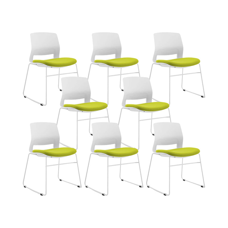 Plastic Low Back Conference Chair Modern Steel Frame Armless Chair