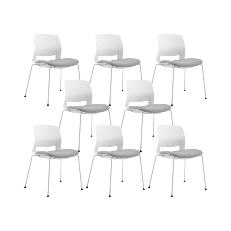 Plastic Low Back Conference Chair Modern Steel Frame Armless Chair