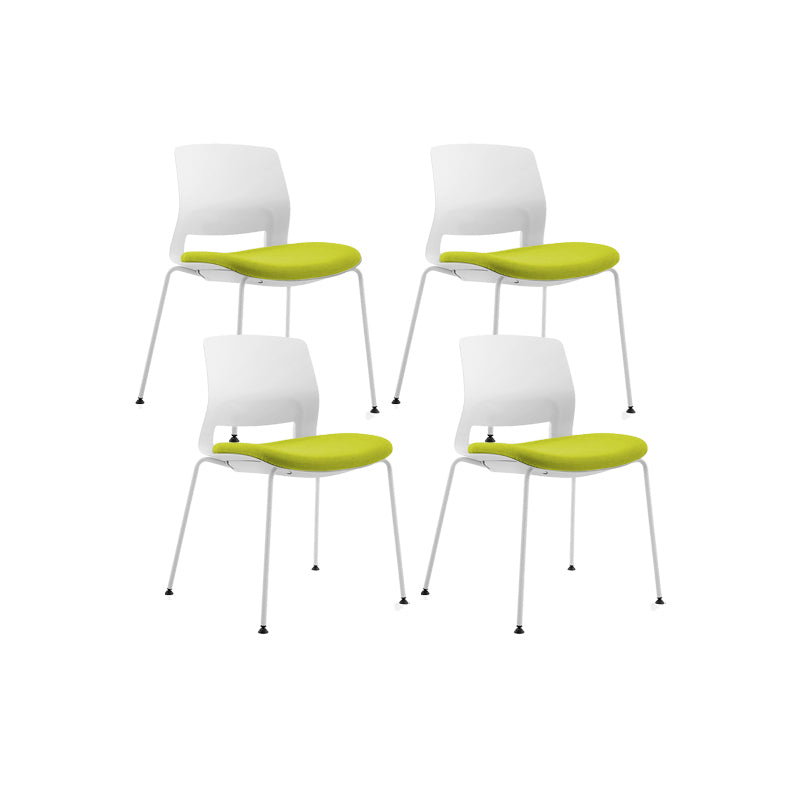 Plastic Low Back Conference Chair Modern Steel Frame Armless Chair