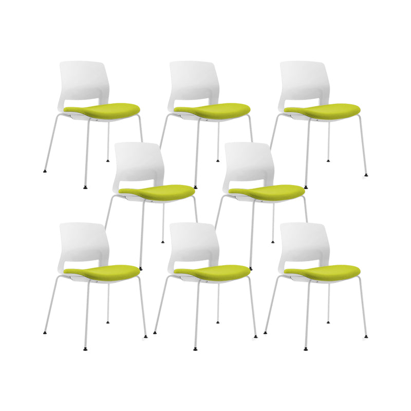 Plastic Low Back Conference Chair Modern Steel Frame Armless Chair