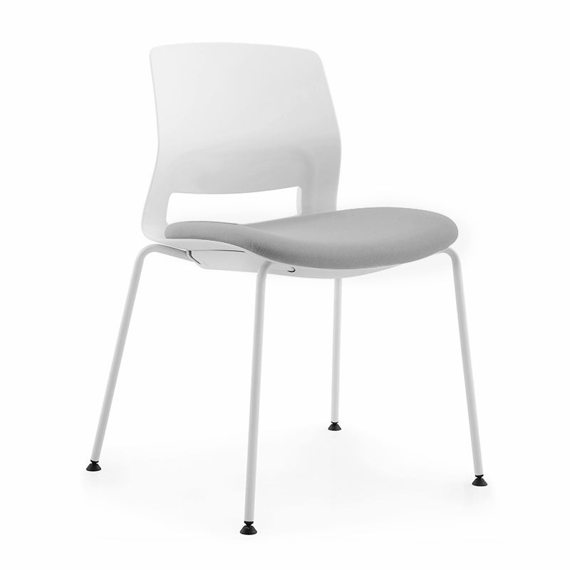 Plastic Low Back Conference Chair Modern Steel Frame Armless Chair