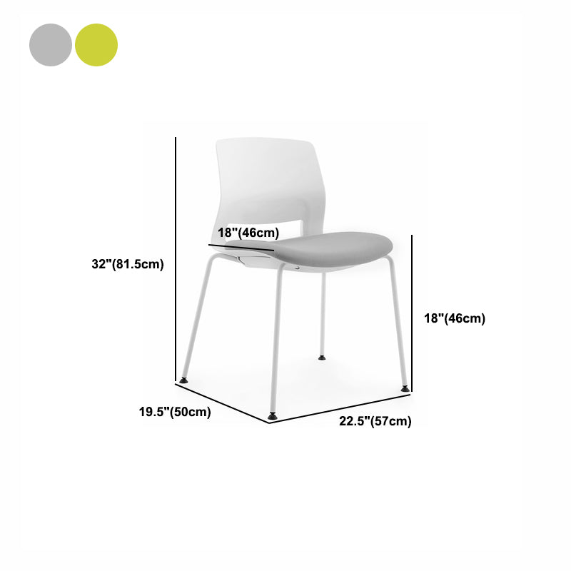 Plastic Low Back Conference Chair Modern Steel Frame Armless Chair