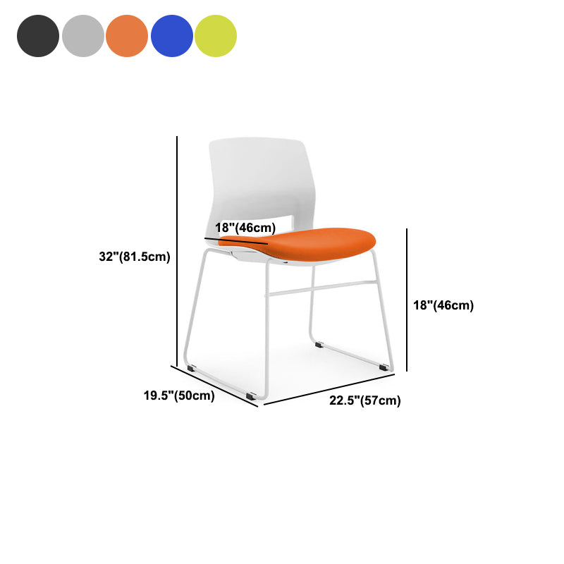 Plastic Low Back Conference Chair Modern Steel Frame Armless Chair