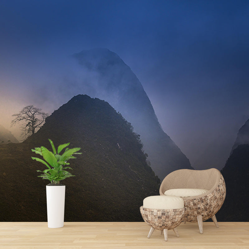 Environmental Photography Wall Mural Mountain Drawing Room Wallpaper