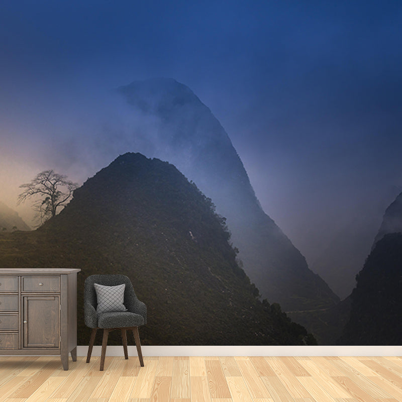 Environmental Photography Wall Mural Mountain Drawing Room Wallpaper