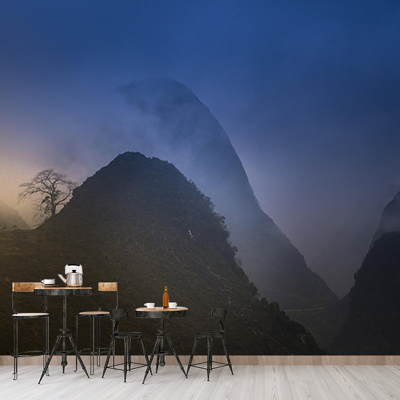 Environmental Photography Wall Mural Mountain Drawing Room Wallpaper