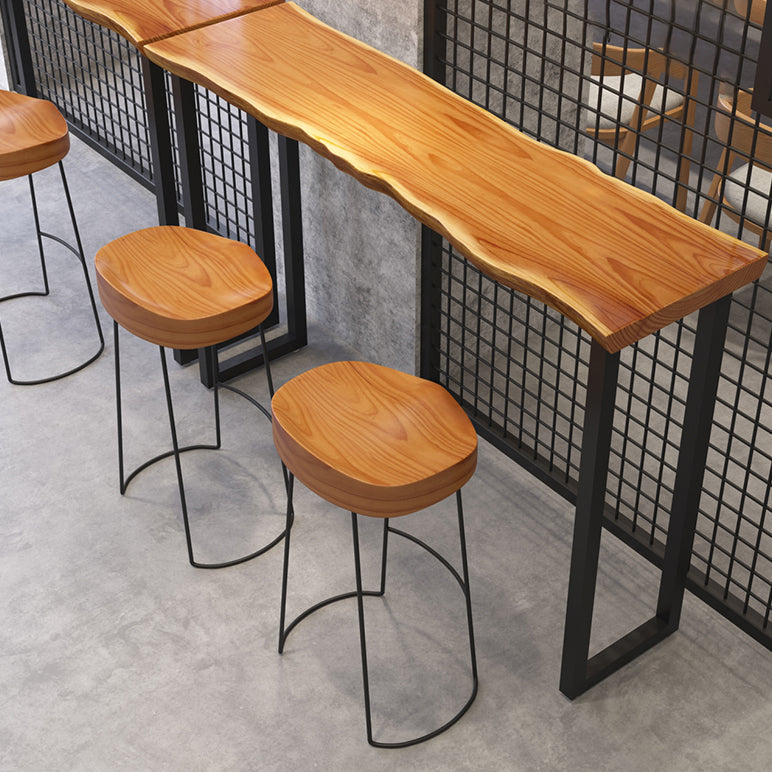 Rectangle Bar Dining Table Contemporary Bar Table with Metal Sled Base