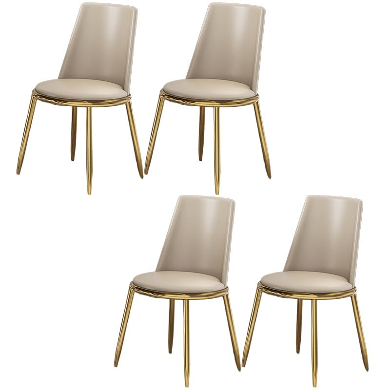 Glam Dining Side Chair Upholstered Side Chair with Gold Legs for Dining Room