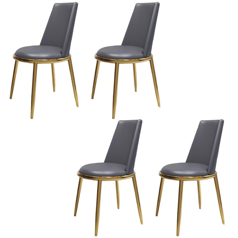 Glam Dining Side Chair Upholstered Side Chair with Gold Legs for Dining Room