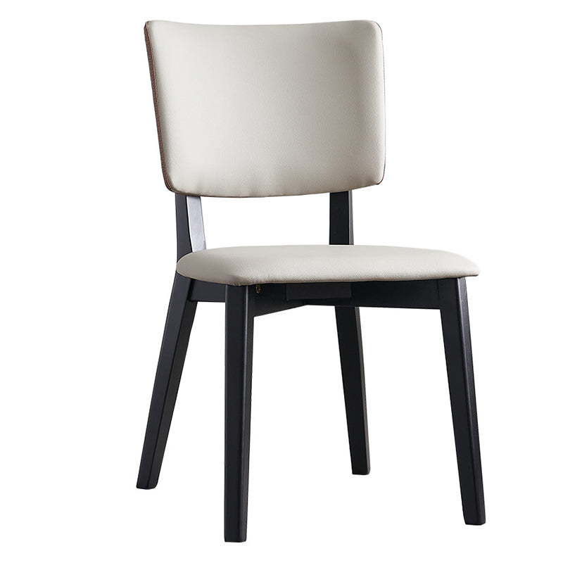 Modern Leather Dining Chair Open Back Dining Side Furniture in Matte Finish for Indoor