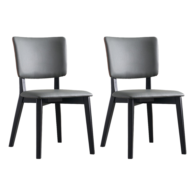 Modern Leather Dining Chair Open Back Dining Side Furniture in Matte Finish for Indoor