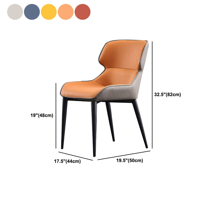 Wingback Side Chair Leather Upholstered Dining Chair for Dining Room