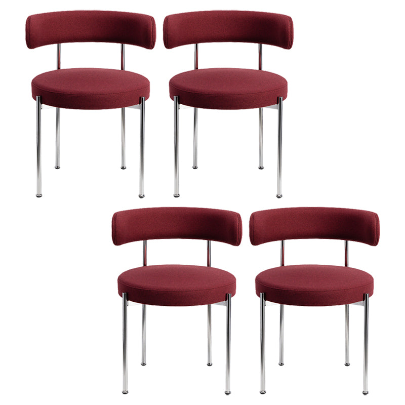 Modern Upholstered Dining Chair Open Back Dining Side Furniture in Matte Finish for Home