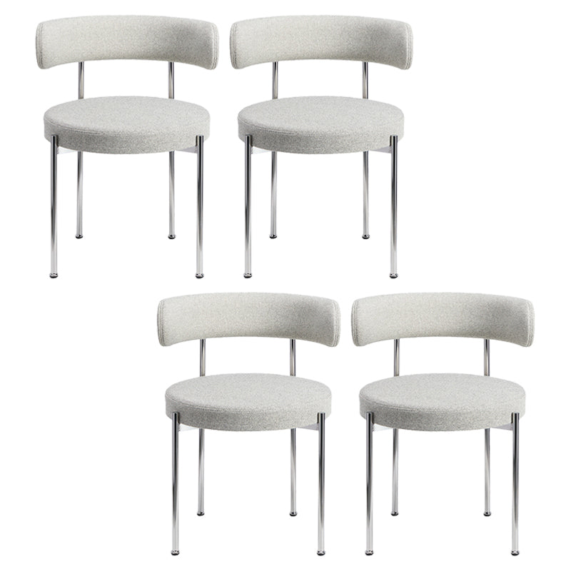 Modern Upholstered Dining Chair Open Back Dining Side Furniture in Matte Finish for Home