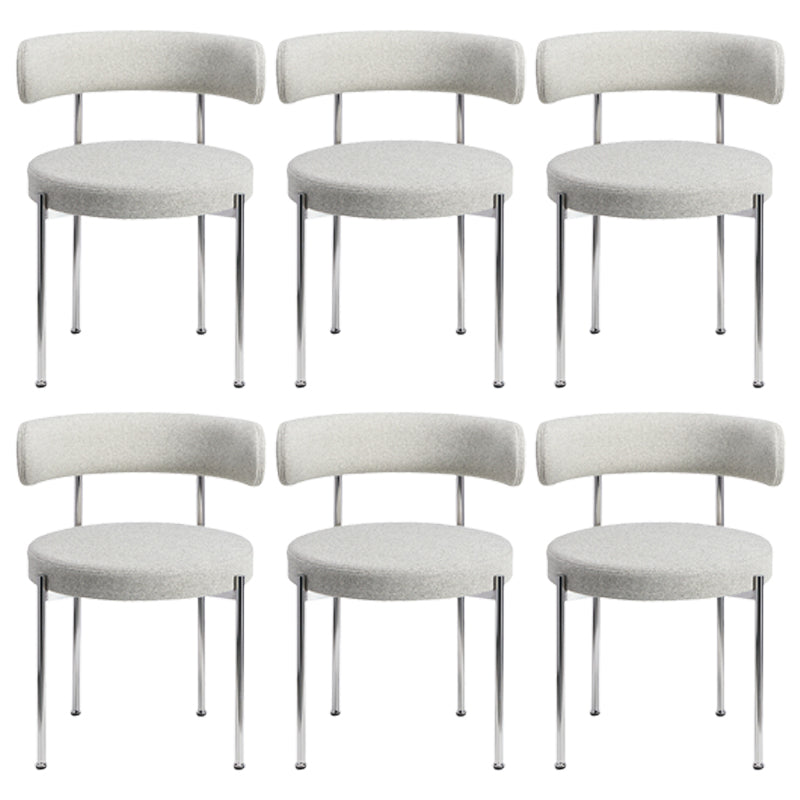 Modern Upholstered Dining Chair Open Back Dining Side Furniture in Matte Finish for Home