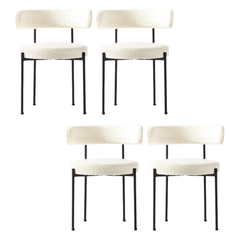 Modern Upholstered Dining Chair Open Back Dining Side Furniture in Matte Finish for Home