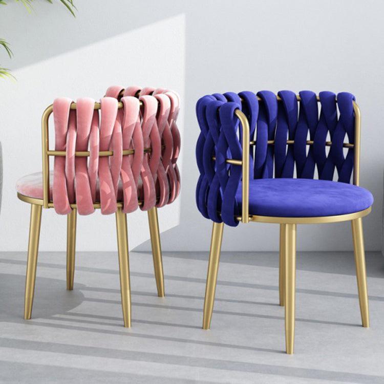 Velvet Upholstered Dining Chair Modern Furniture in Matte Finish for Indoor