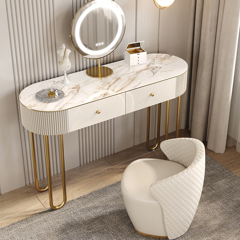 Beige Vanity, Bedroom Make-up Vanity with Solid Wood Drawers