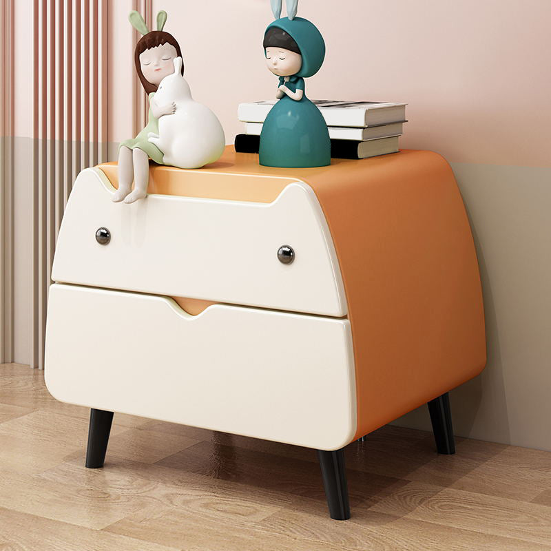 Nordic Cute 2-Drawer Nightstand 17.7"Tall Metal Night Table with 4 Legs