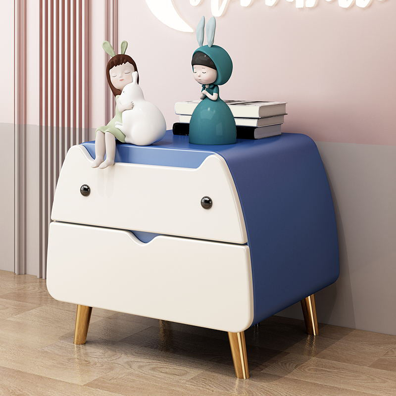 Nordic Cute 2-Drawer Nightstand 17.7"Tall Metal Night Table with 4 Legs