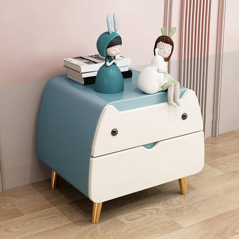 Nordic Cute 2-Drawer Nightstand 17.7"Tall Metal Night Table with 4 Legs