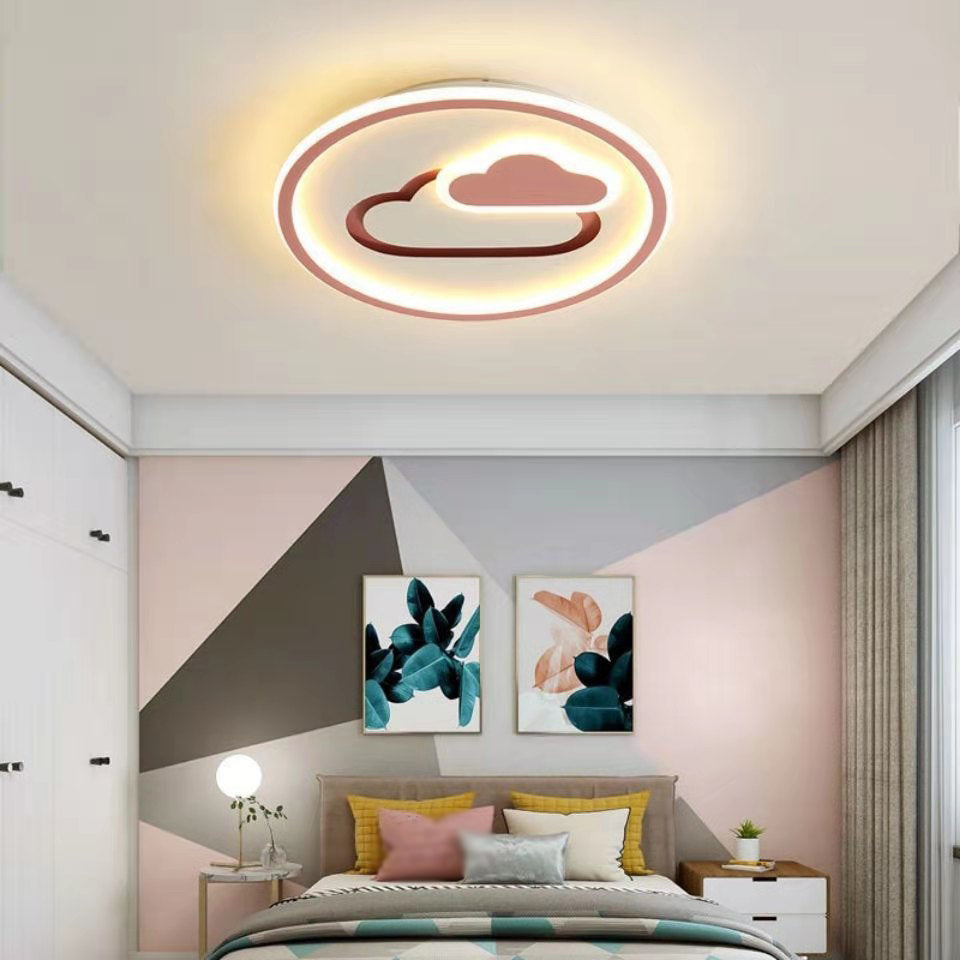 Children LED Ceiling Mount Light Round Ceiling Light with Acrylic Shade for Kid's Room