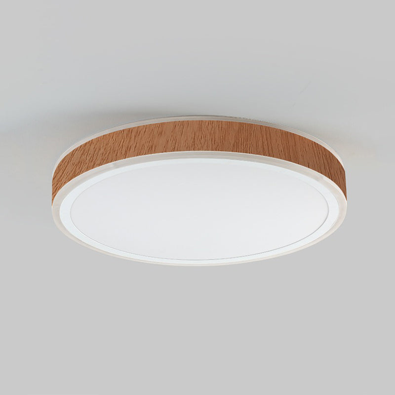 Modern LED Ceiling Mount Light Wooden Ceiling Light with Acrylic Shade for Bedroom