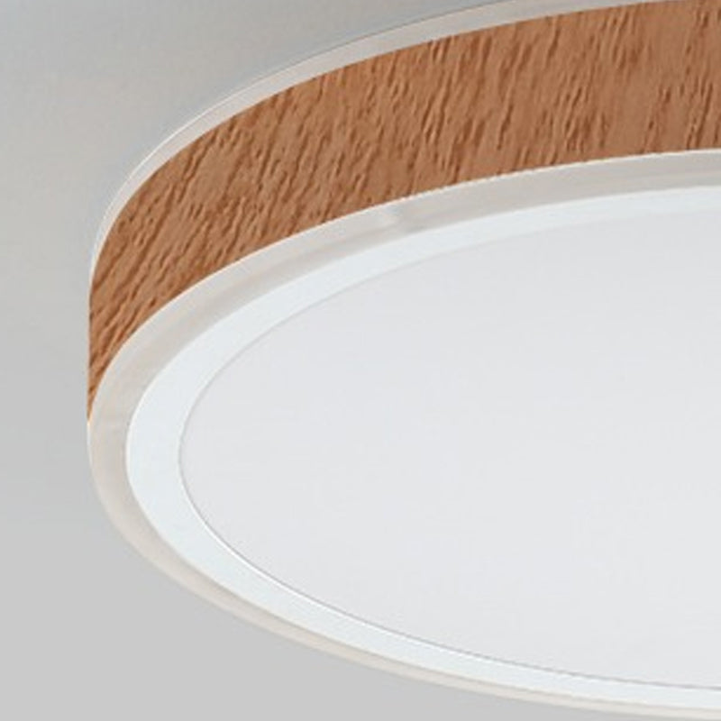 Modern LED Ceiling Mount Light Wooden Ceiling Light with Acrylic Shade for Bedroom