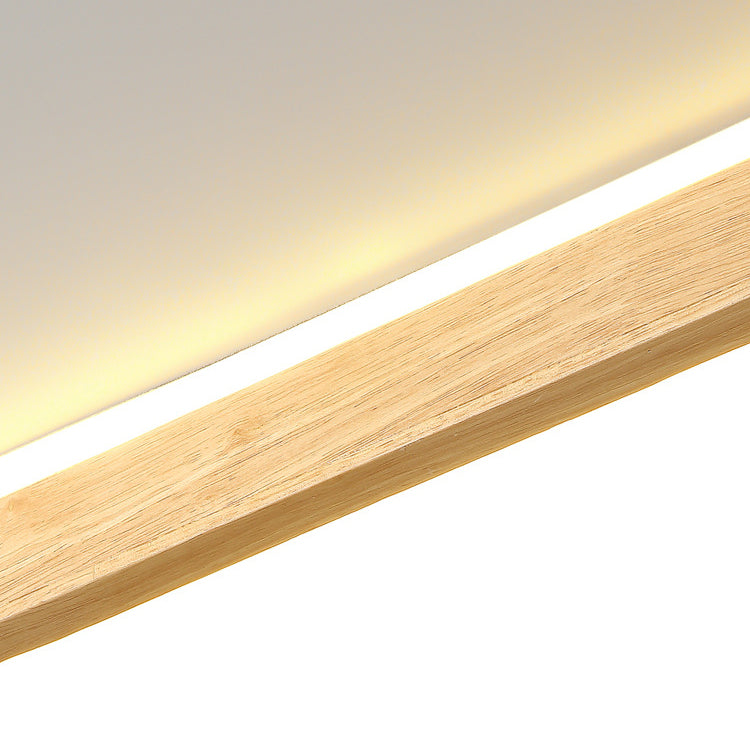 Wooden LED Ceiling Light Oval Simple Ceiling Mount Light with Acrylic Shade