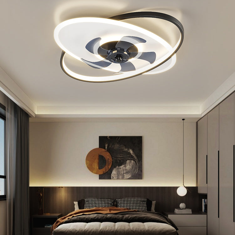 3 Light Ceiling Fan Light Modern Style Metal Ceiling Fan Light for Bedroom