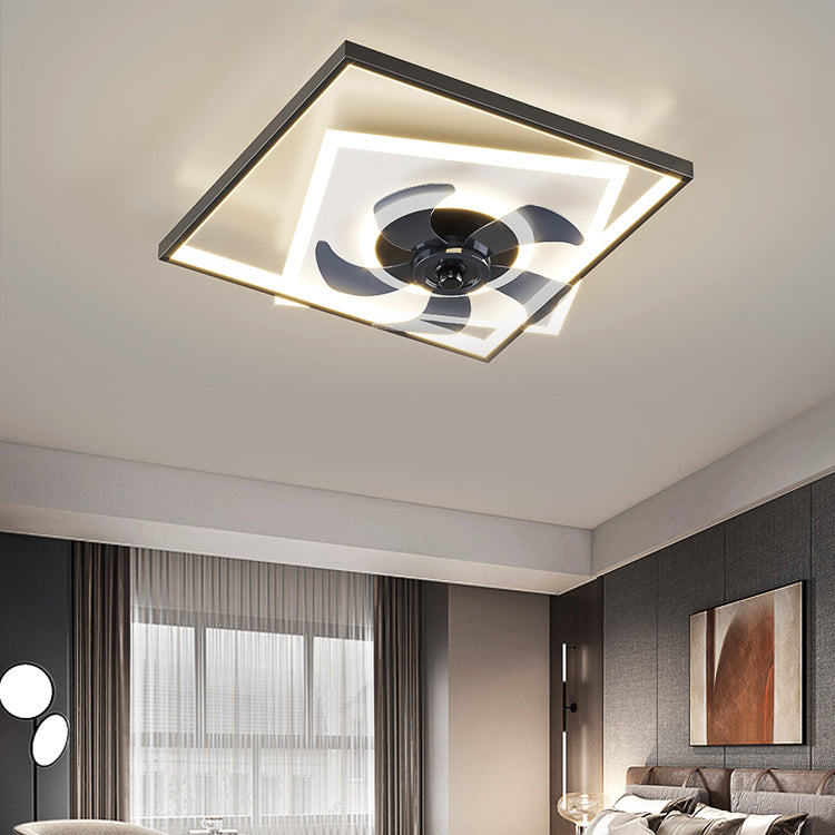 3 Light Ceiling Fan Light Modern Style Metal Ceiling Fan Light for Bedroom