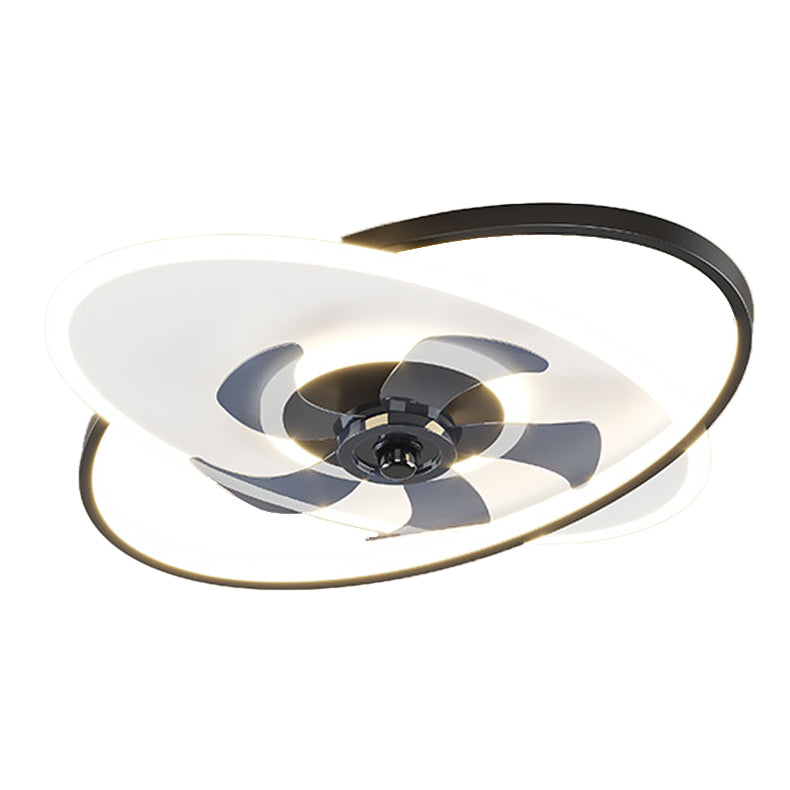 3 Light Ceiling Fan Light Modern Style Metal Ceiling Fan Light for Bedroom