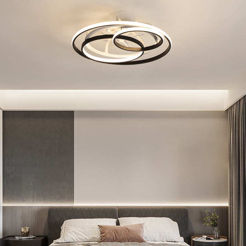 3 Light Ceiling Fan Light Modern Style Metal Ceiling Fan Light for Bedroom