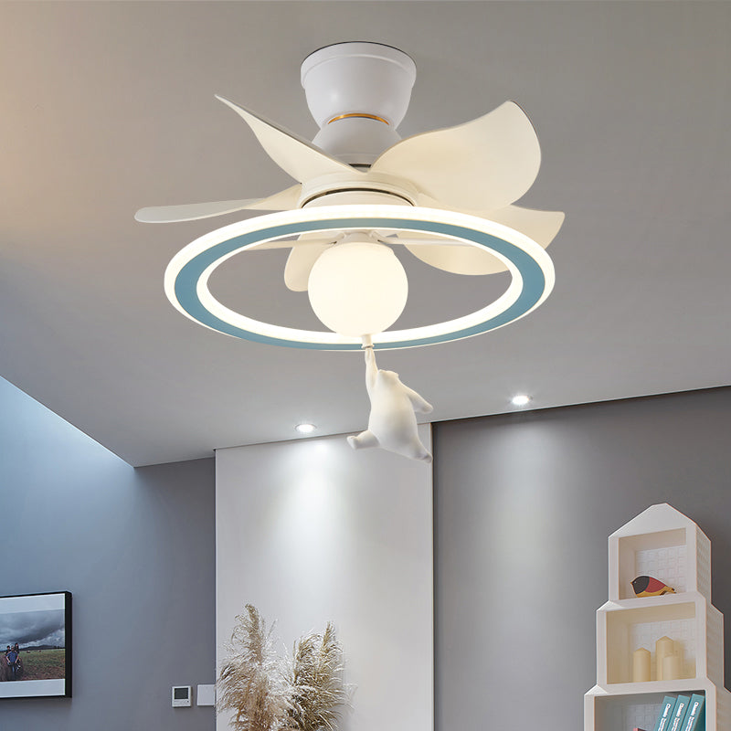 Unique Shape Metal Ceiling Fan Lighting Kids Style 2 Light Ceiling Fan Lamps