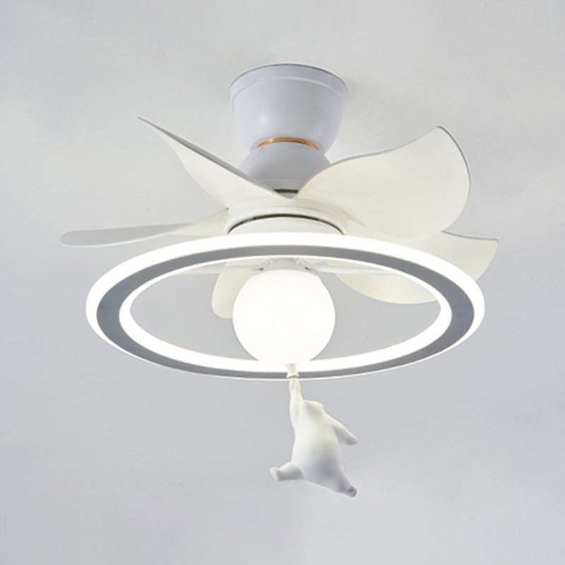 Unique Shape Metal Ceiling Fan Lighting Kids Style 2 Light Ceiling Fan Lamps