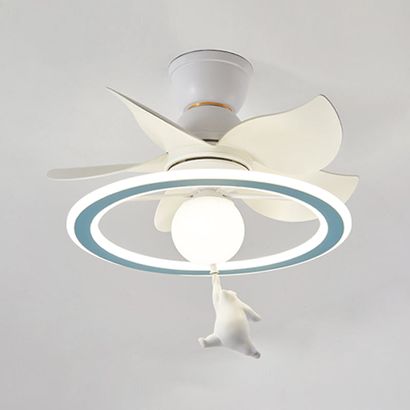 Unique Shape Metal Ceiling Fan Lighting Kids Style 2 Light Ceiling Fan Lamps