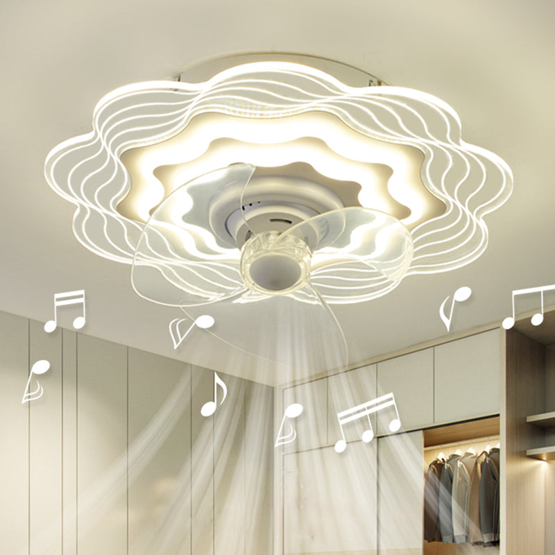 Multi Light Ceiling Fan Light Modern Style Metal Ceiling Fan Light for Dining Room