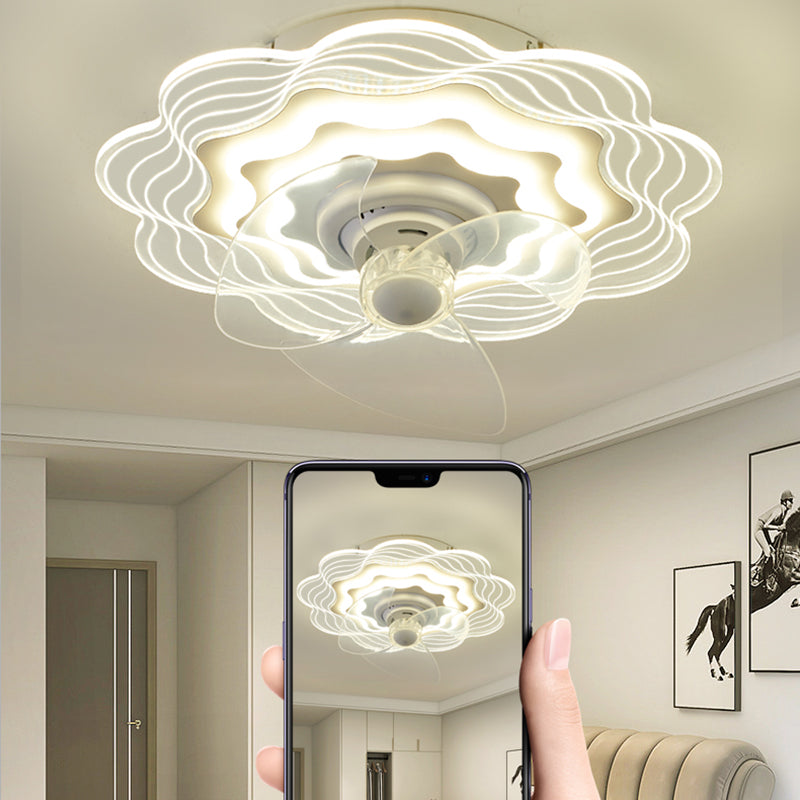 Multi Light Ceiling Fan Light Modern Style Metal Ceiling Fan Light for Dining Room