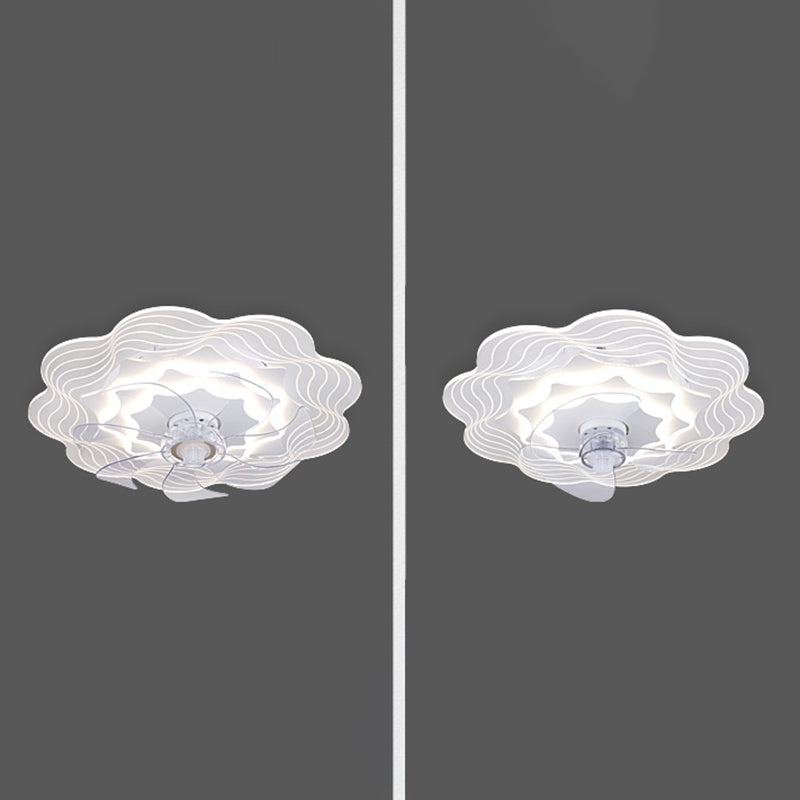 Metal Flower Fan Ceiling Lighting Modern Style 1-Light Flush Mount Lamp