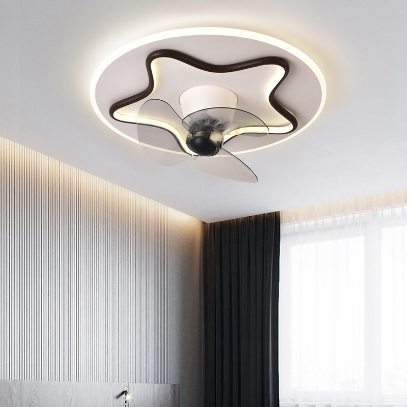 Geometric Shape Metal Ceiling Fans Modern 2-Lights Ceiling Fan Lamp Fixture