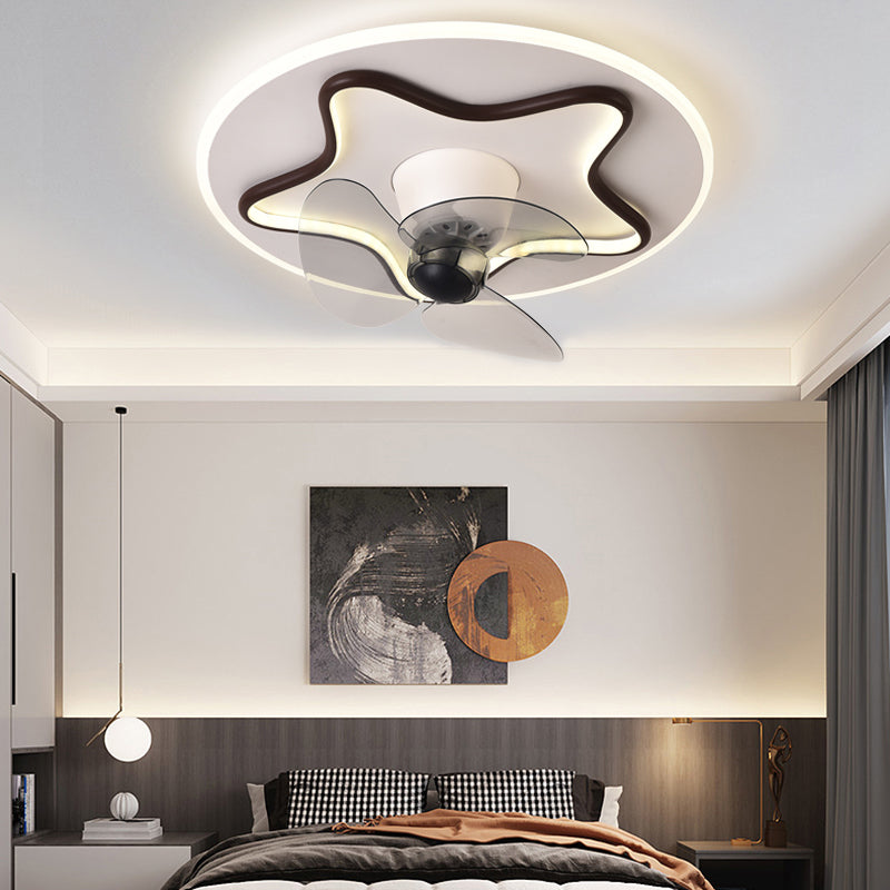 Geometric Shape Metal Ceiling Fans Modern 2-Lights Ceiling Fan Lamp Fixture