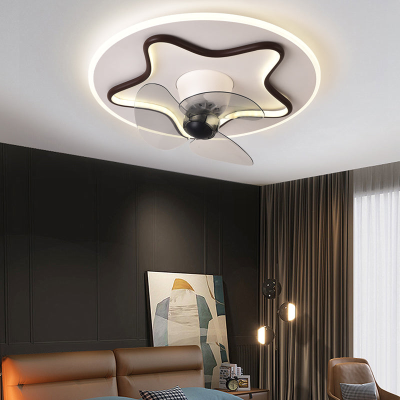 Geometric Shape Metal Ceiling Fans Modern 2-Lights Ceiling Fan Lamp Fixture