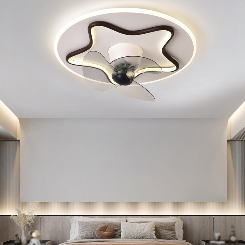 Geometric Shape Metal Ceiling Fans Modern 2-Lights Ceiling Fan Lamp Fixture