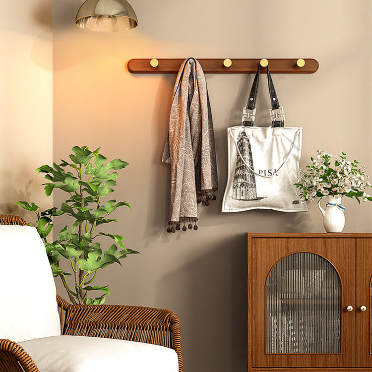 Modern Style Hall Stand Wall-Mounted with Hooks Wood Entryway Kit