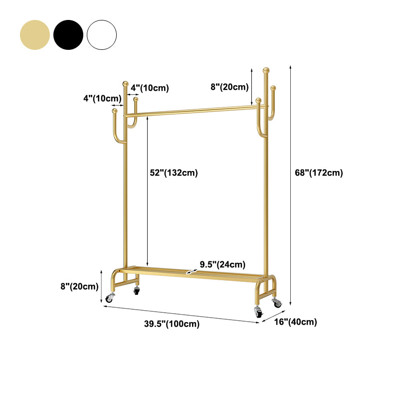 Metal Coat Hanger Hanging Metal Coat Rack Rail Entryway Kit with Shelf