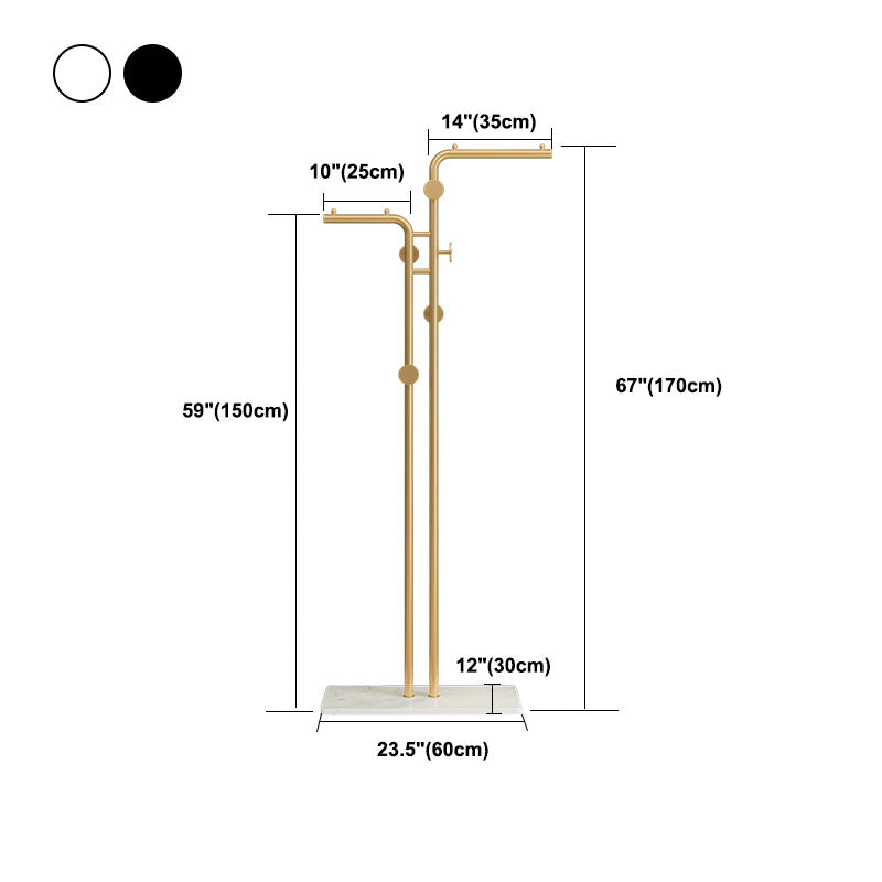 Modern Metal Hall Stand Free Standing with Hanging Rail and Hooks