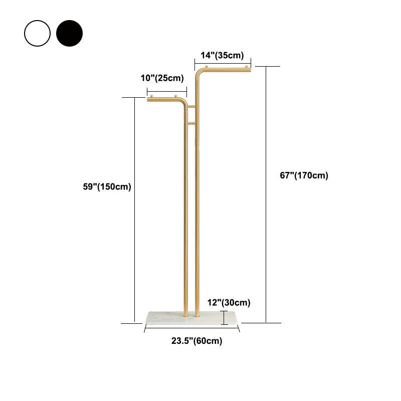 Modern Metal Hall Stand Free Standing with Hanging Rail and Hooks