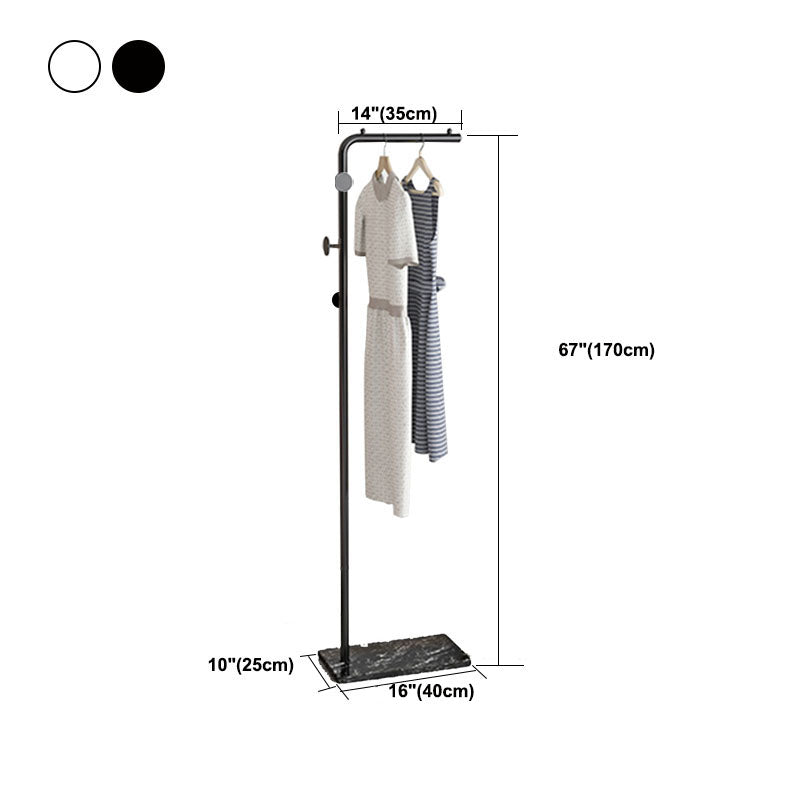 Modern Metal Hall Stand Free Standing with Hanging Rail and Hooks