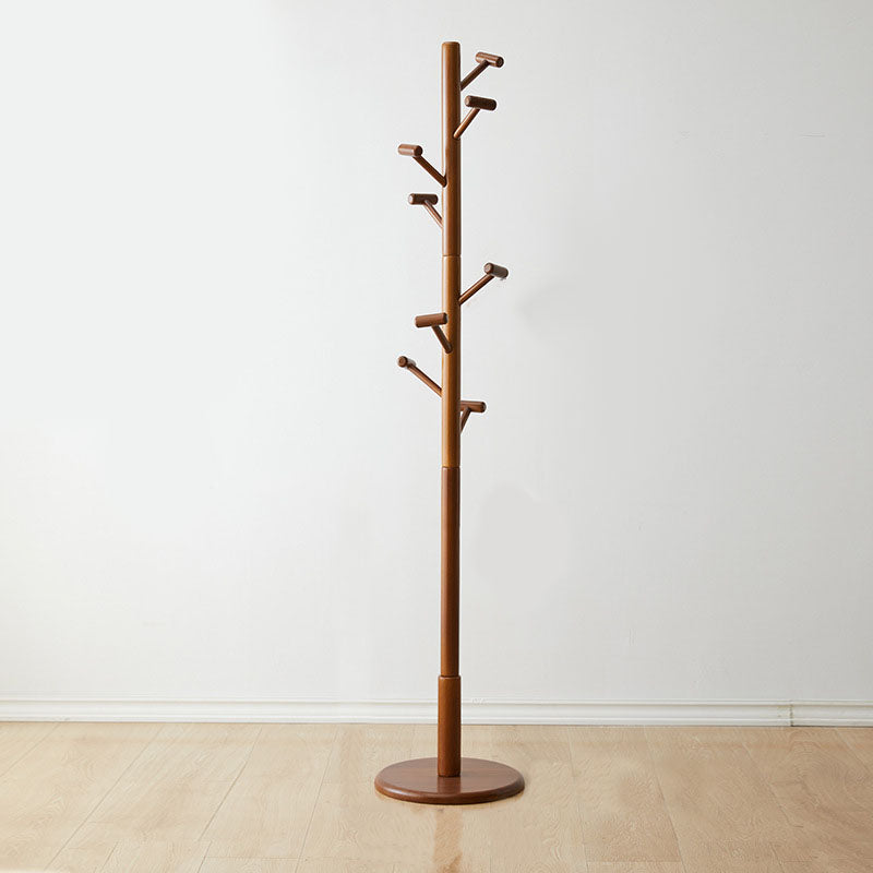 Modern Coat Hanger Wood Hall Tree Free Standing Coat Rack with Hooks